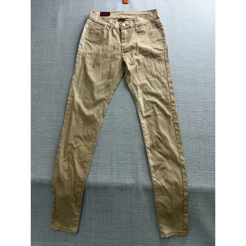 T&Y Fashion Jeans Womens 5/6 Khaki Denim Cotton Stretch Light Wash Skinny Leg